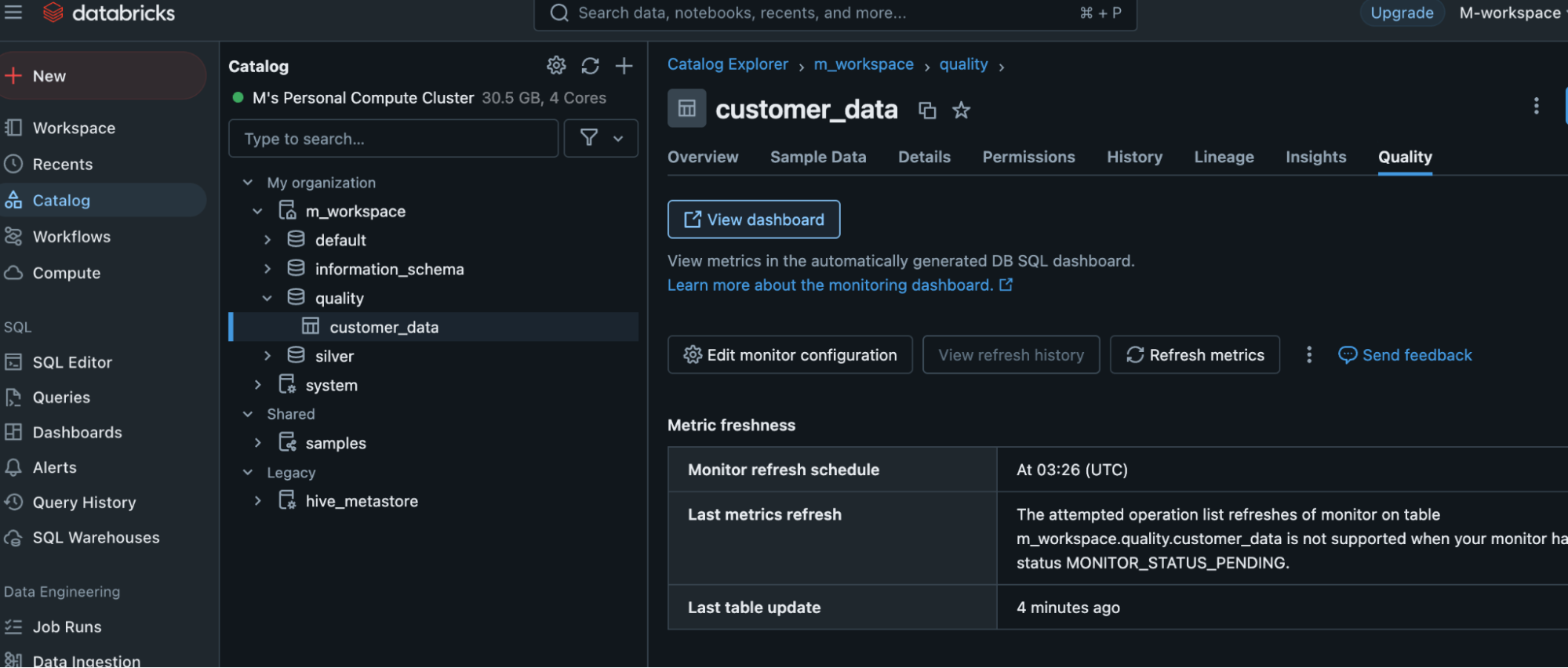 view dashboard