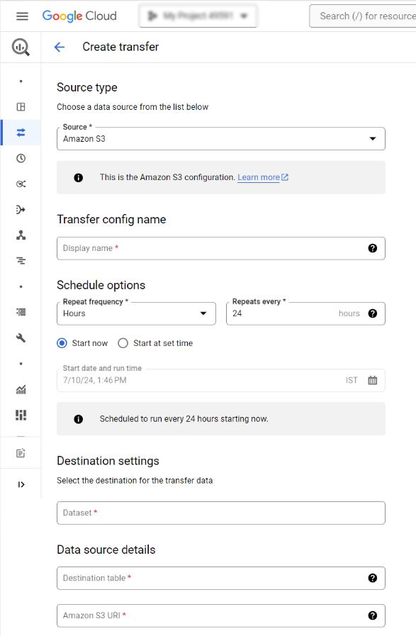 Configure source