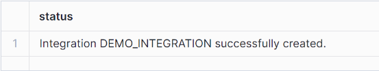 Snowflake Snowpipe: Integration Successfully created
