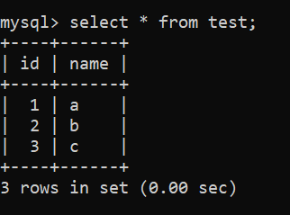 select command output