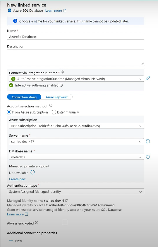 create new linked server