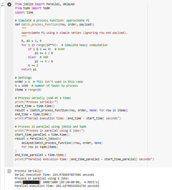Python Batch Processing - Output of code to set up parallel batch processing
