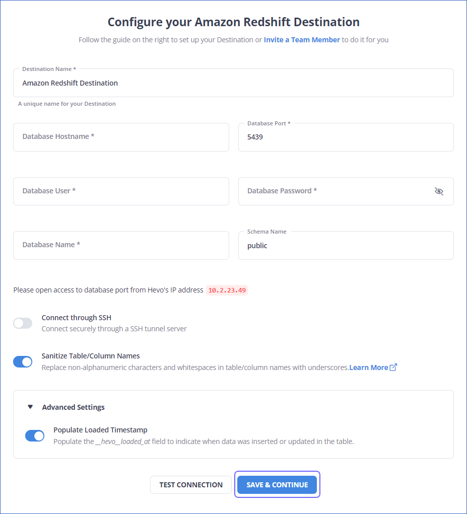 Twilio to Redshift - Redshift as Destination