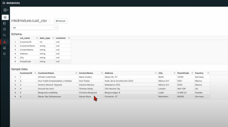 Data type selection