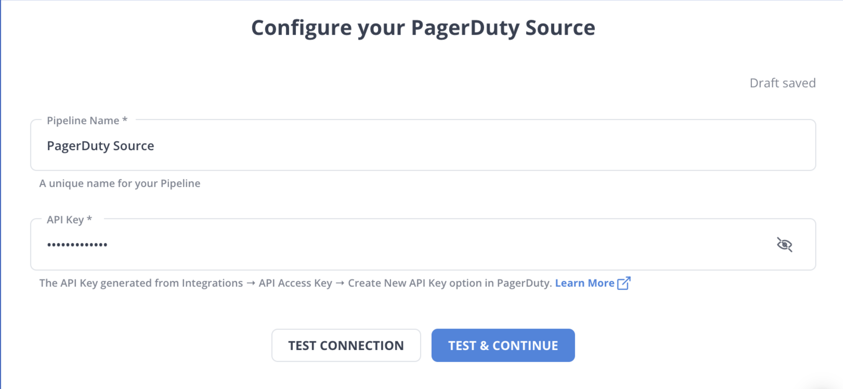 PagerDuty to Redshift - Configure PagerDuty Source