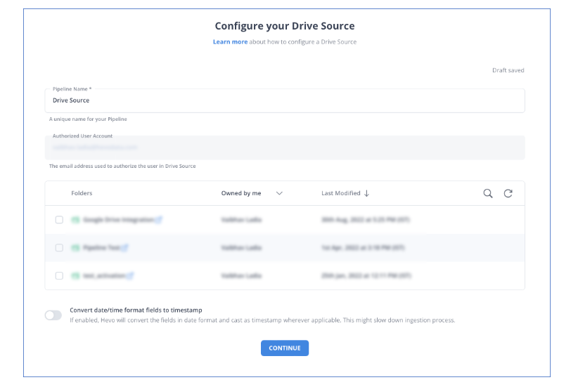 Configure drive as source