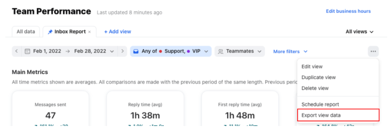export view data