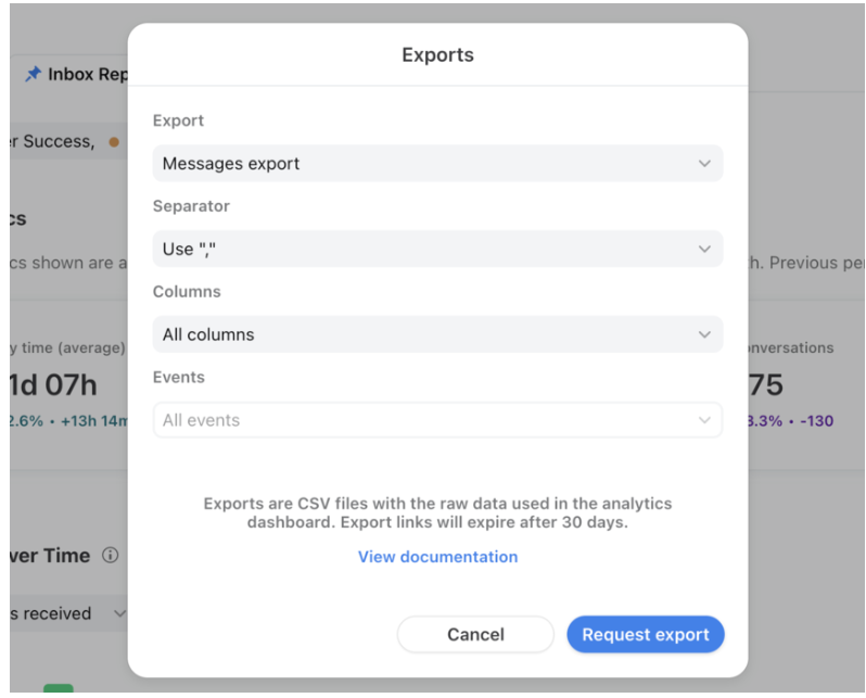request export