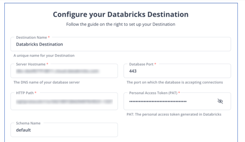 Configure Databricks as your Destination
