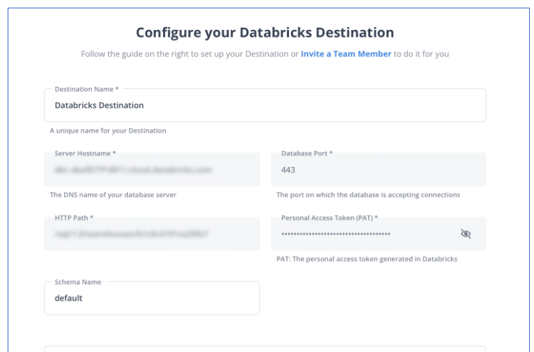 Mixpanel to Databricks: Configure Databricks Destination