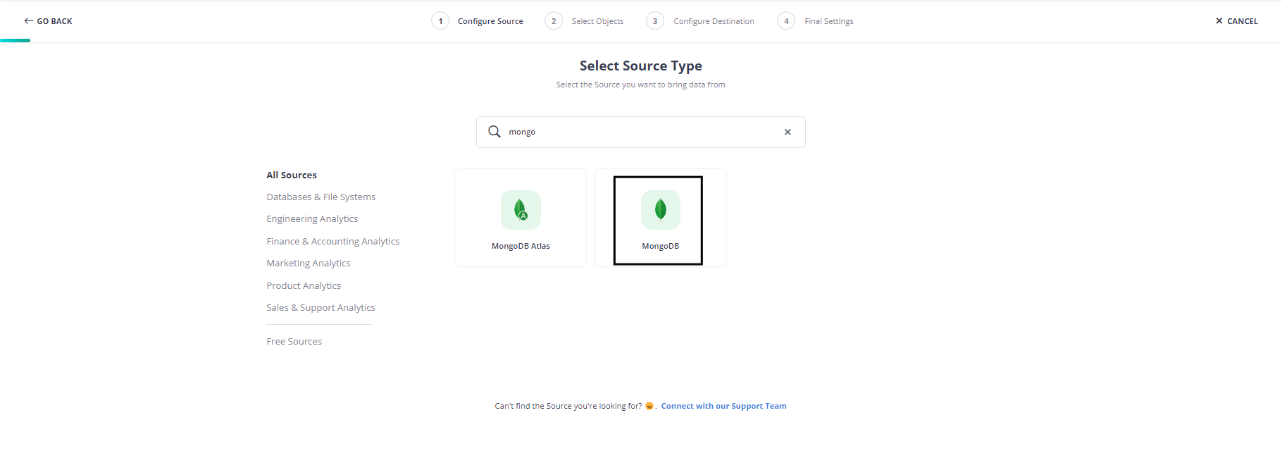 MongoDB as a Source