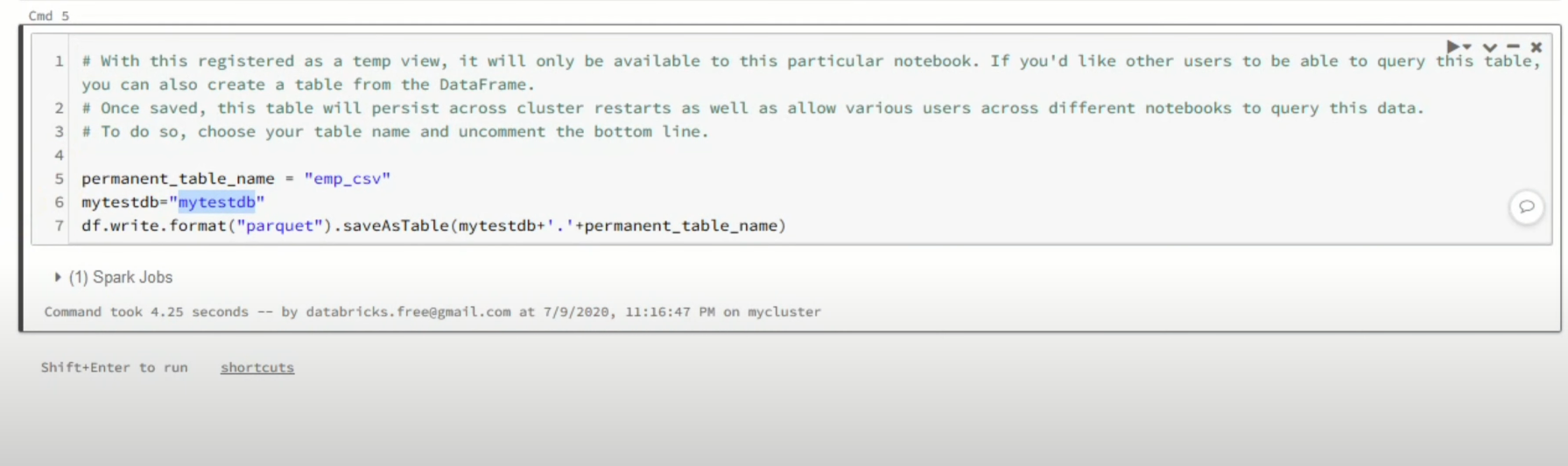 Harvest to Databricks: Saving the table using pandas