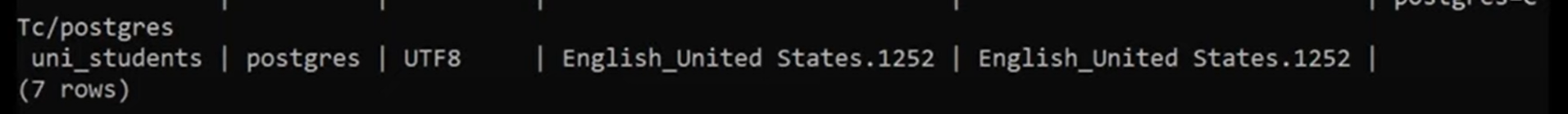 PostgreSQL CLI: \l+ prompt