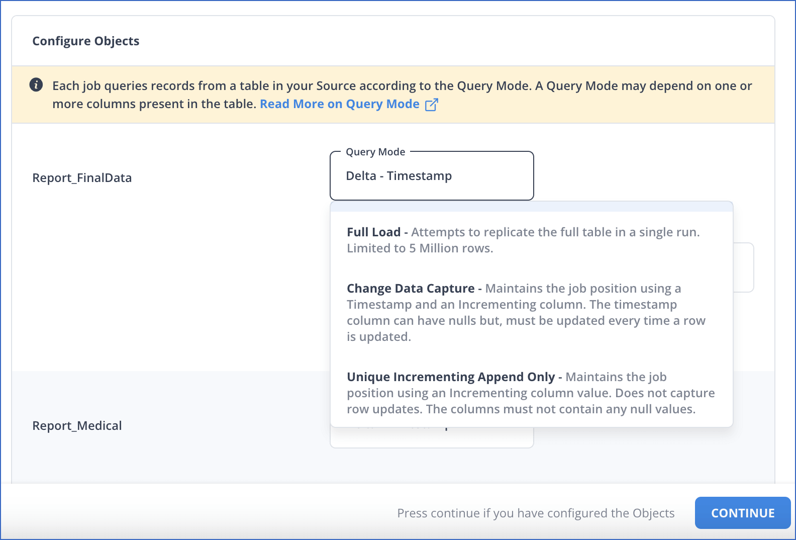 Select Query Mode