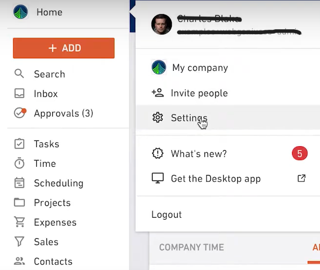 settings to export data
