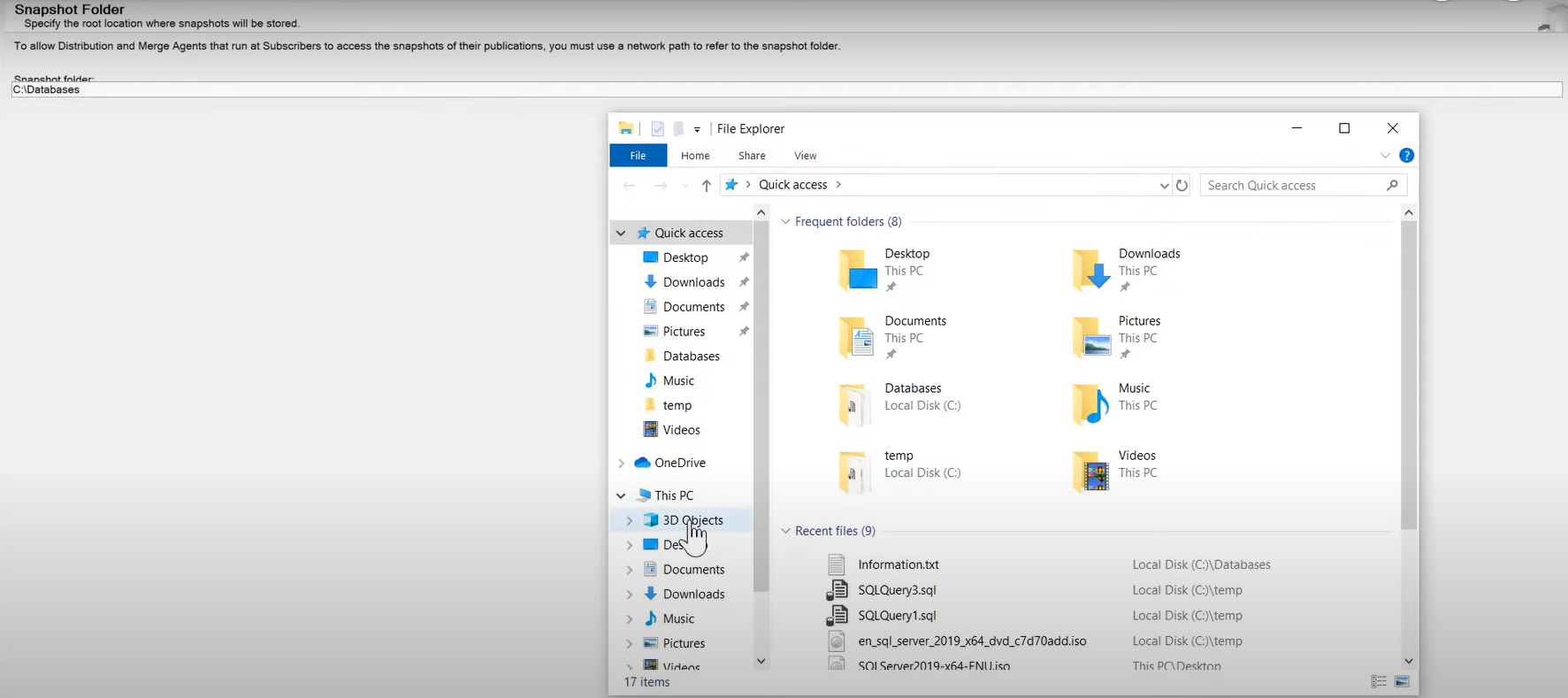 select the folder