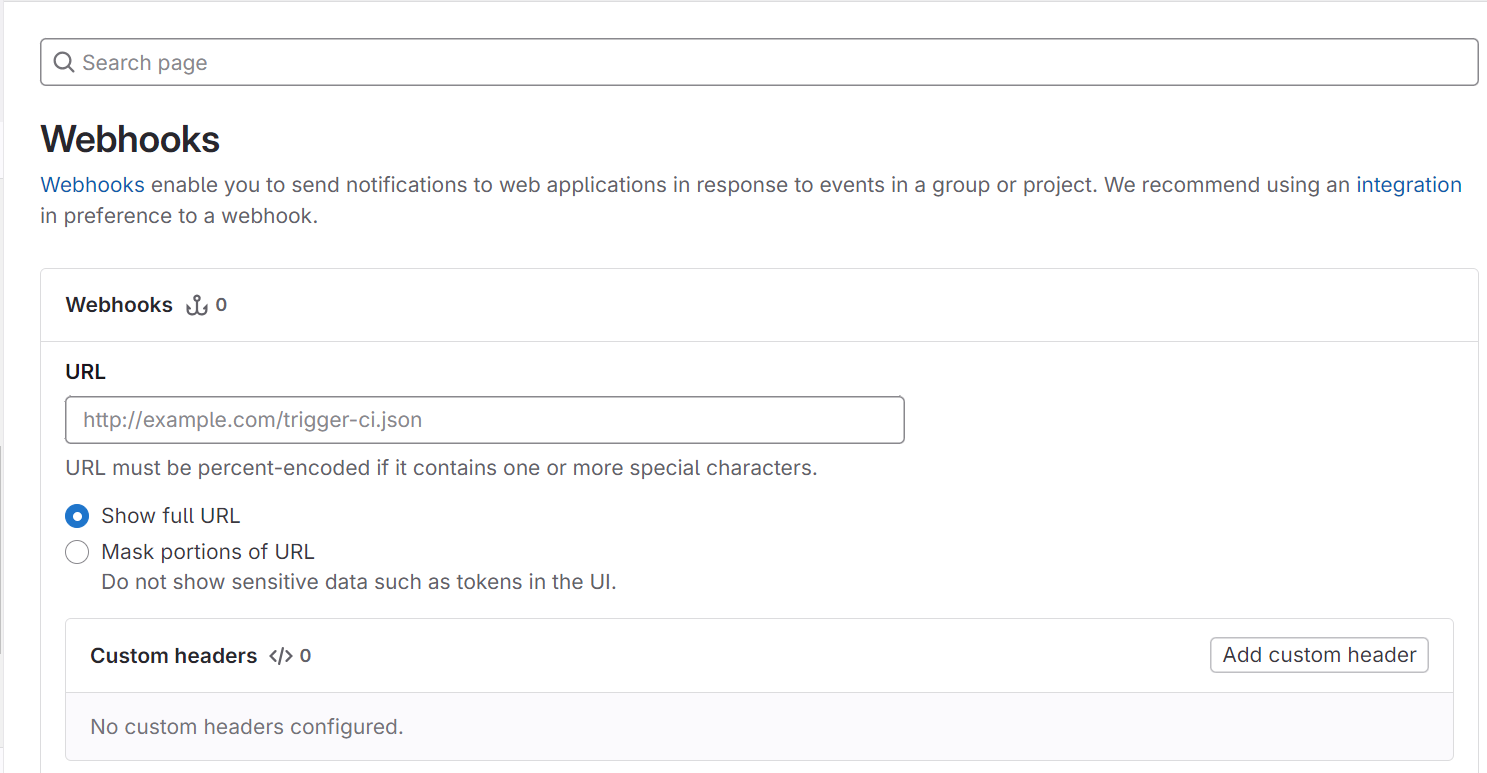 GitLab Webhook - Webhook URL