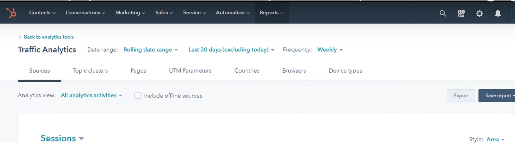 Traffic Analytics filters