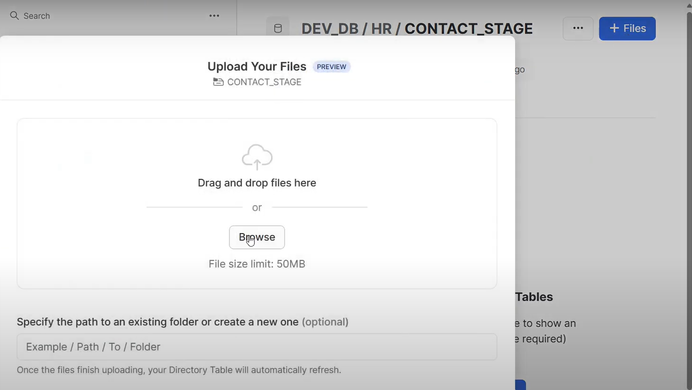 Uploading files